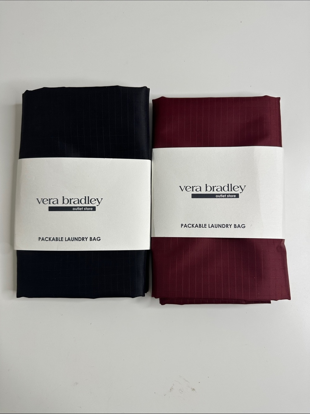 Vera Bradley Packable Laundry Bags in Black and Burgundy Set